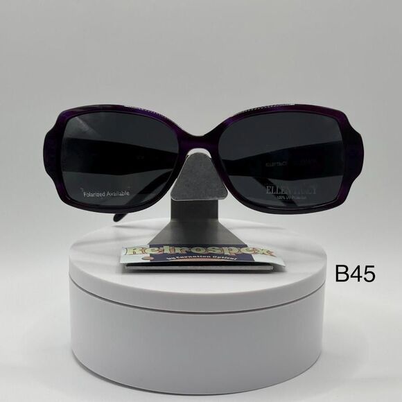 NOS Vintage Y2K Designer Sunglasses | Ellen Tracy | Purple Square Thick Temple main image 6